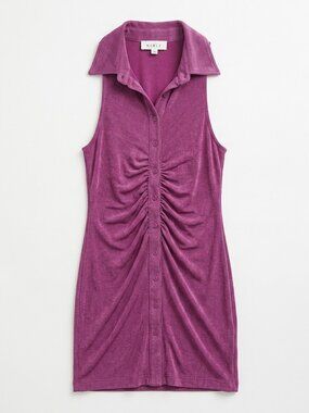 MABLE Ruched Bodycon Dress in Berry - Small